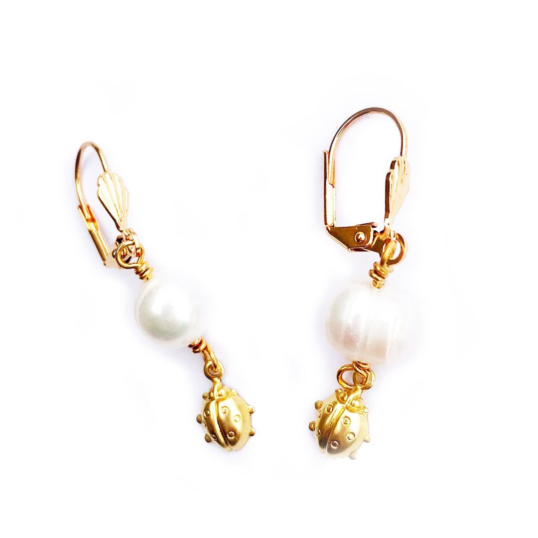 Lady bug earrings