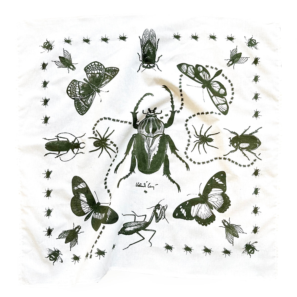 Bug design bandana organic cotton