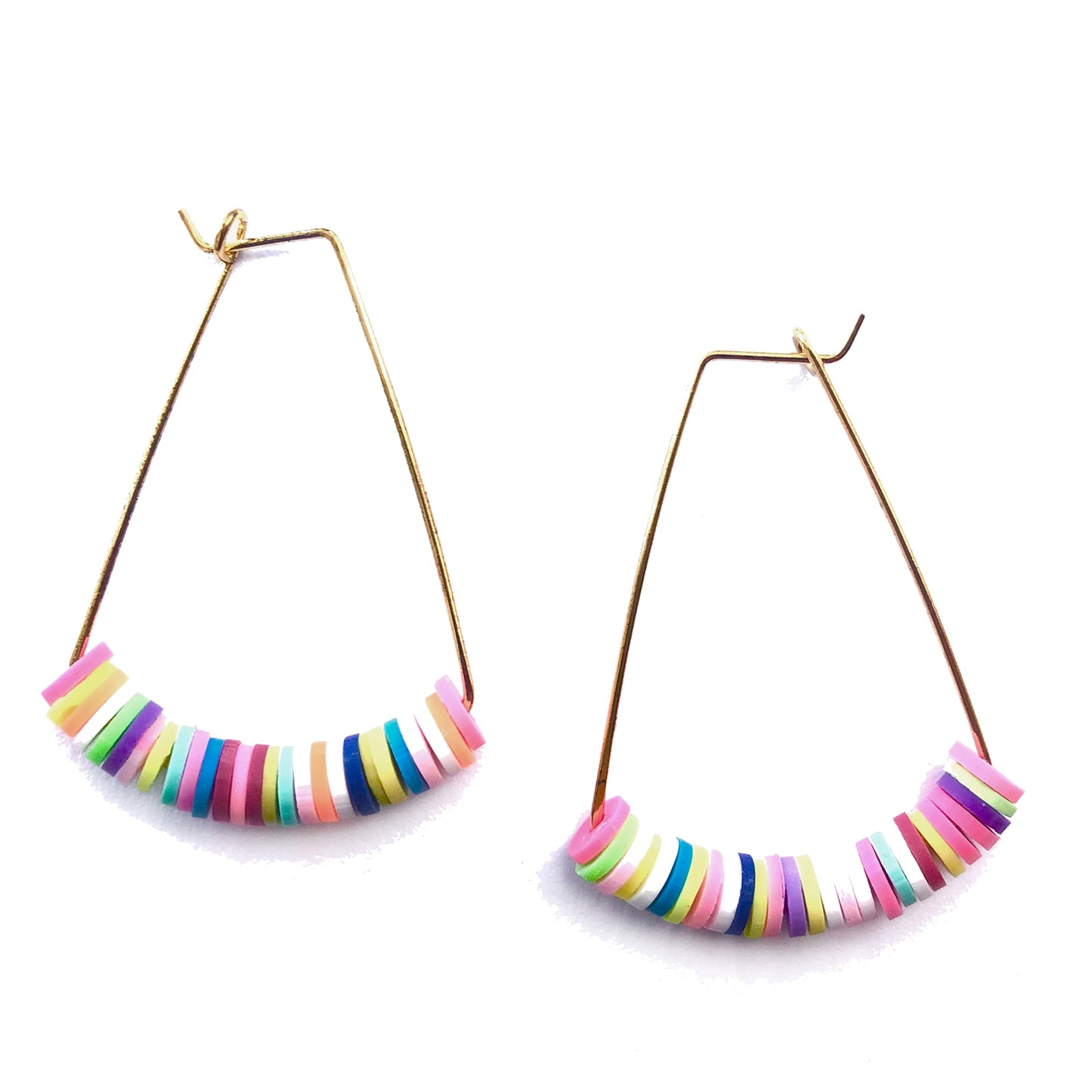 Recycled rubber trapeze earrings
