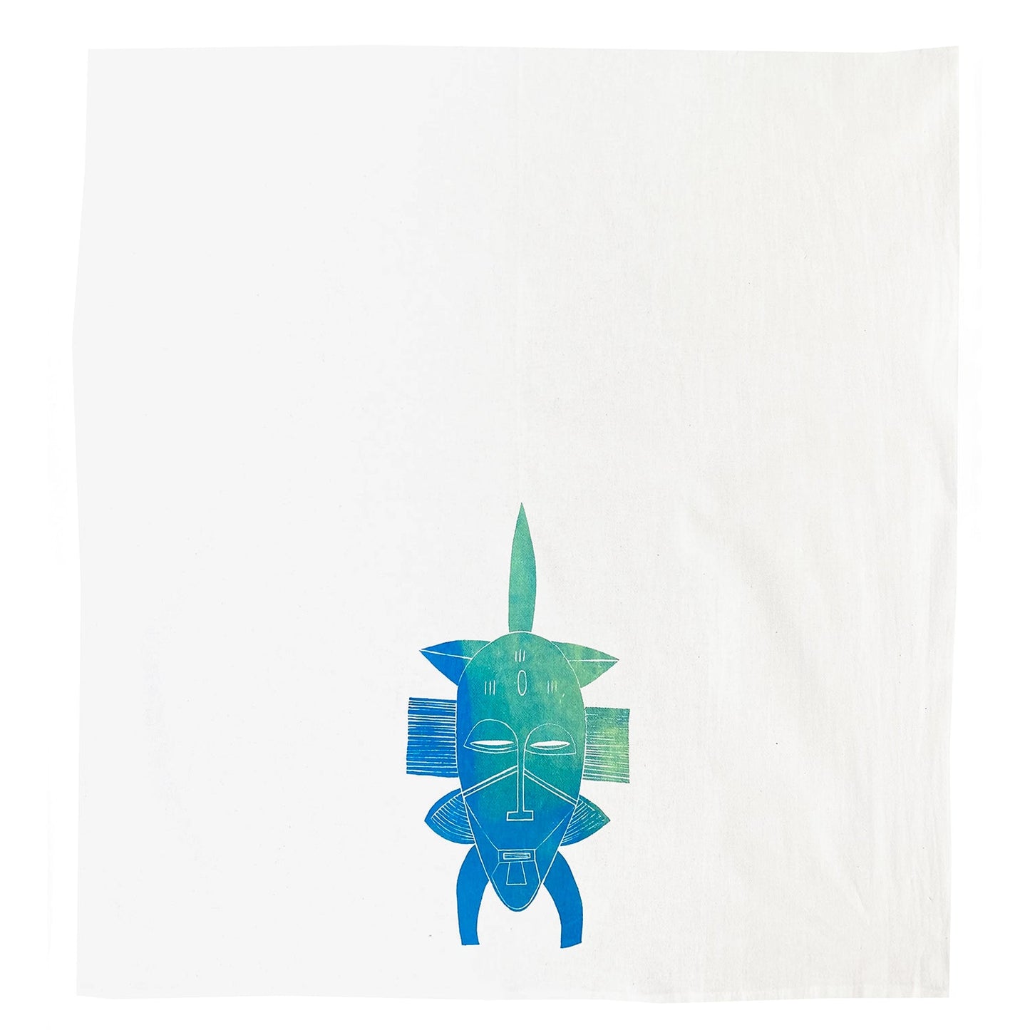 African Senufo mask design on dish towel