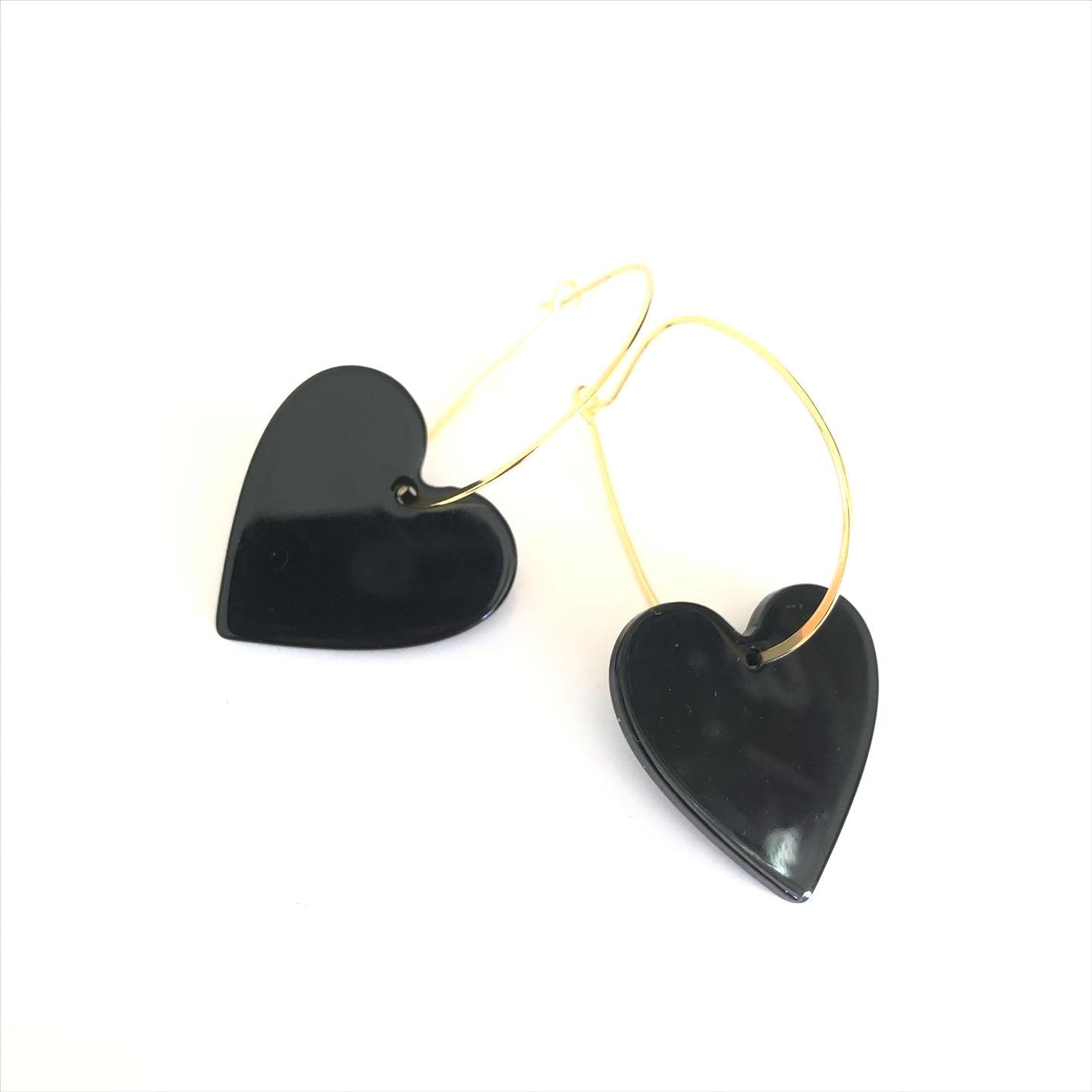 Lucite hearts earrings