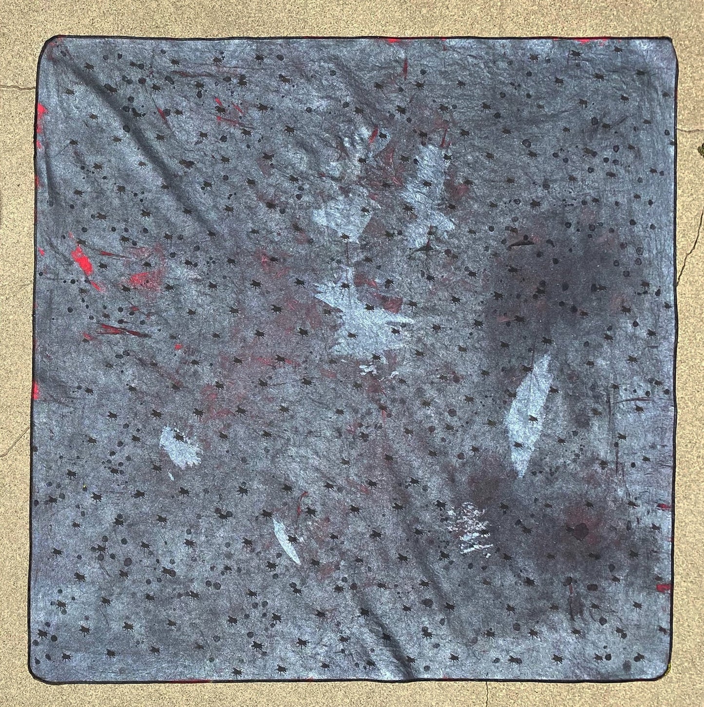 Furoshiki 4 - reversible yellow with bugs and gun metal