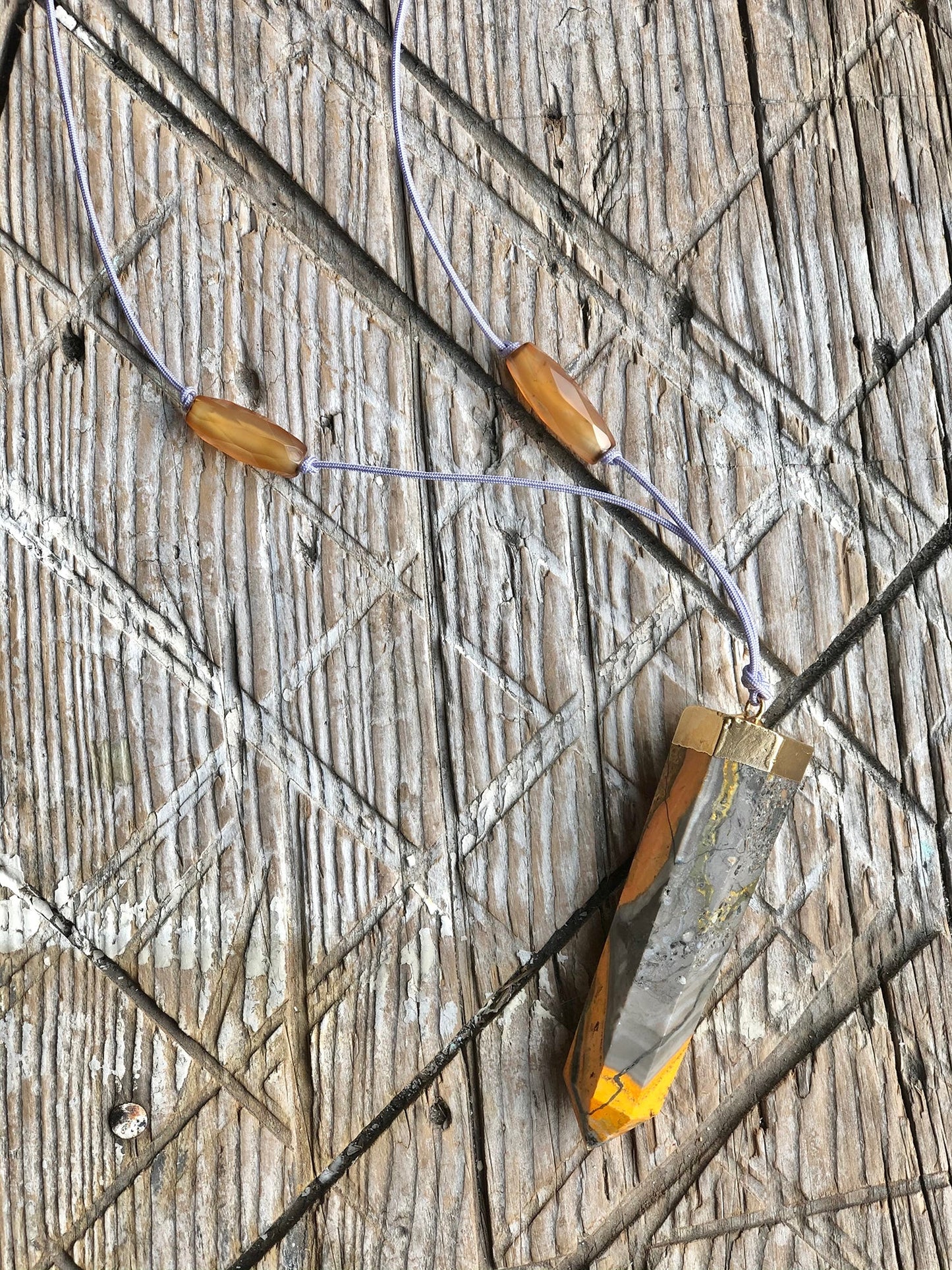 One of a kind large Bumble Bee Indonisian Jasper semi precious stone necklaces