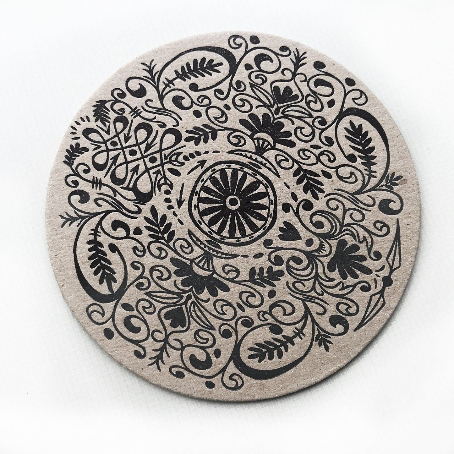 Mandala design on Chip Board Coasters