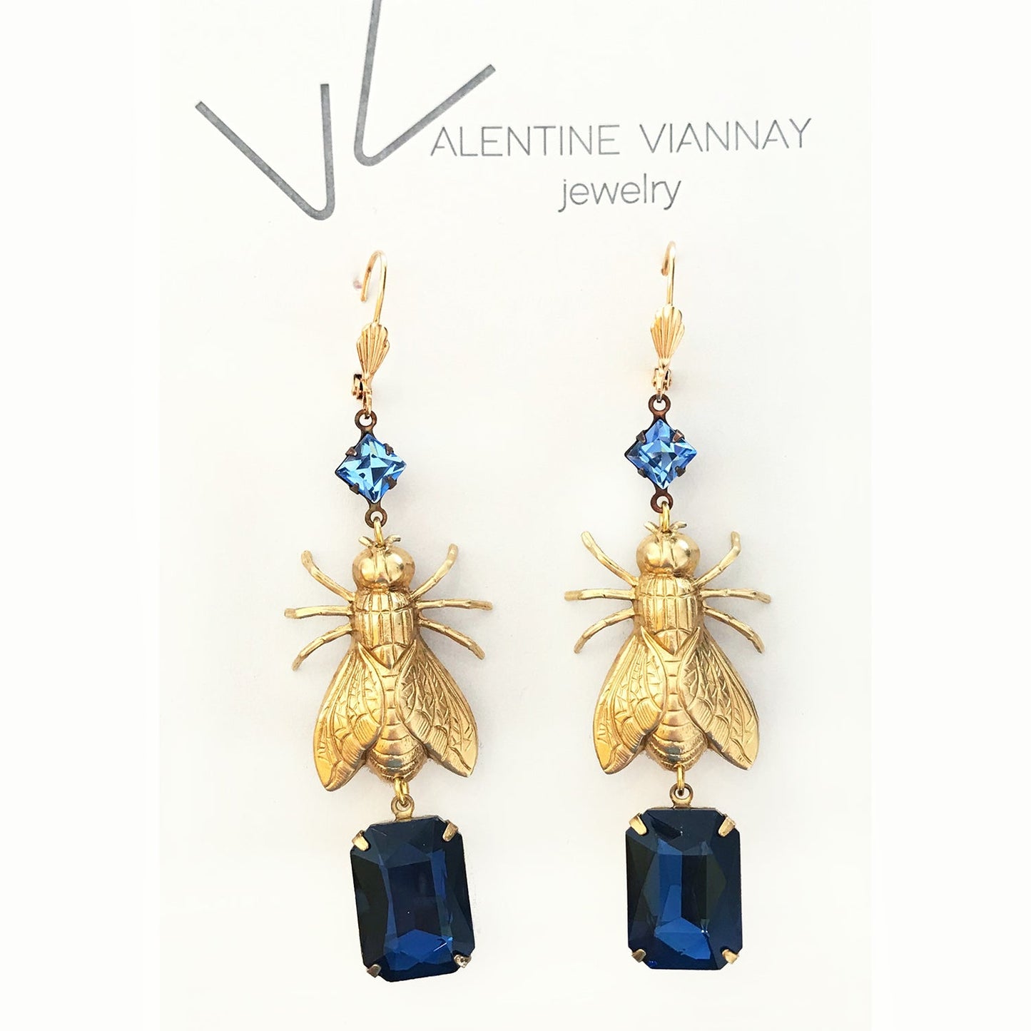 Silver Bee - Fly bug earrings
