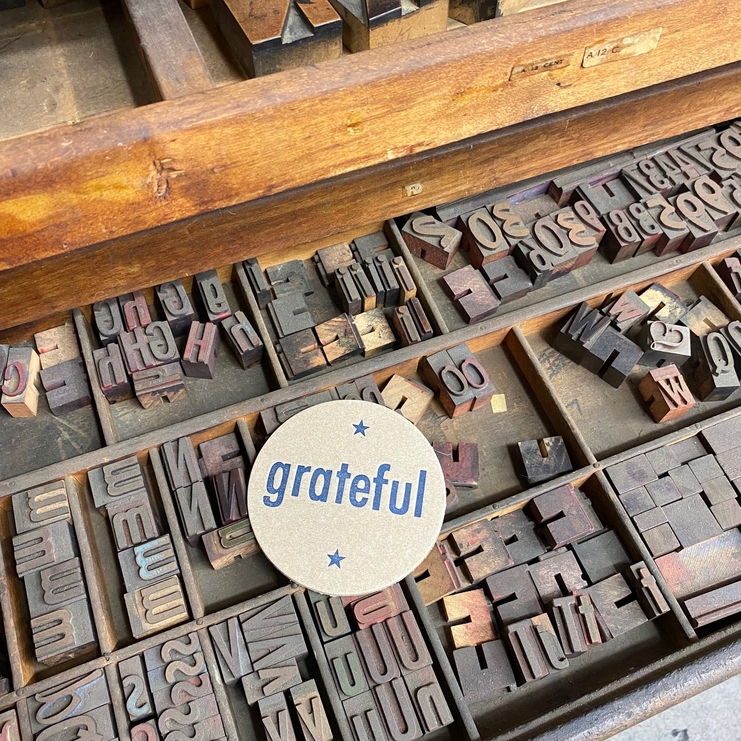Grateful Chip Board card hand Letterpressed Coasters