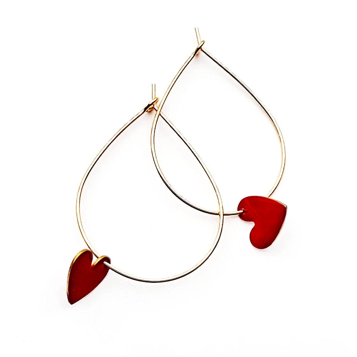 Enamel hearts earrings