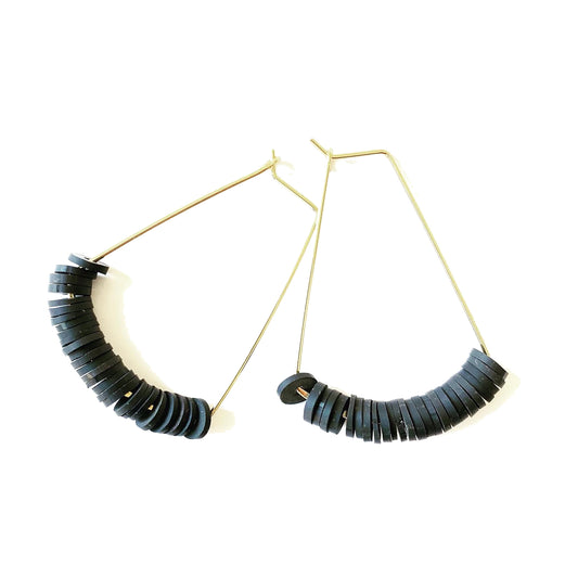 Recycled rubber trapeze earrings