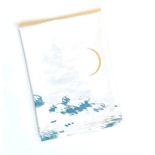 Crescent moon and clouds design Towel