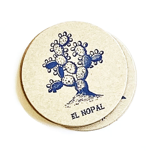 Loteria characters on chip board hand letter pressed Coasters