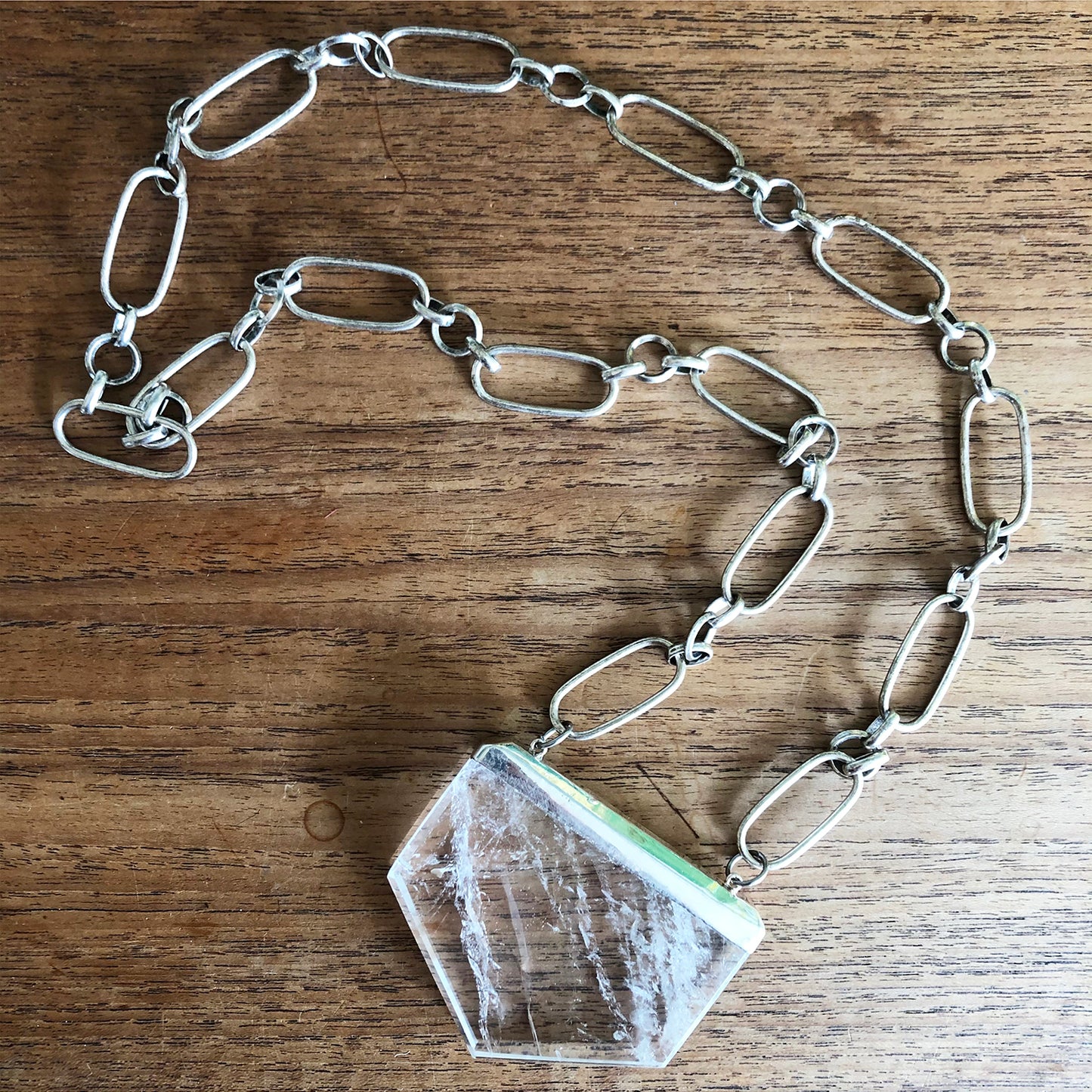 One of a kind crystal necklace with solid silver chain  necklaces