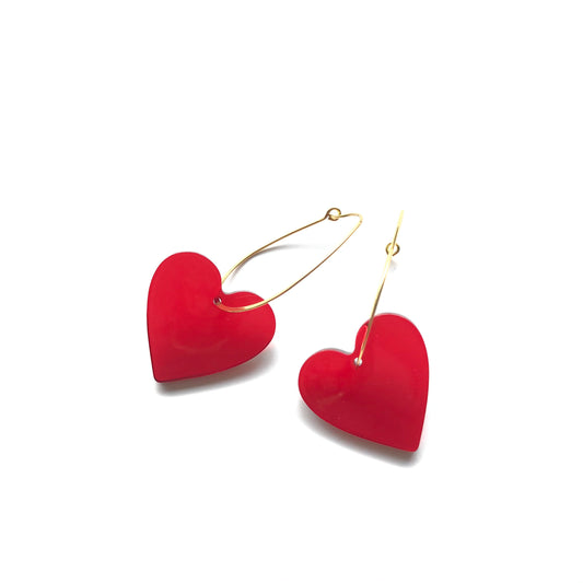 Lucite hearts earrings